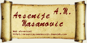 Arsenije Mašanović vizit kartica